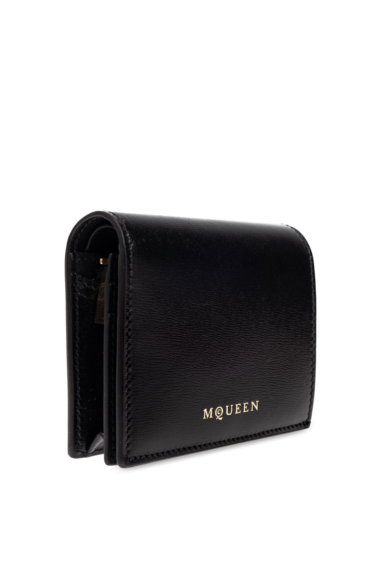 折りたたみ財布 alexander mcqueen FW25 WALLET WITH LOGO (836557 1MAAF1000) Men's McQueen Bifold Wallet in Black | Alexander McQueen US